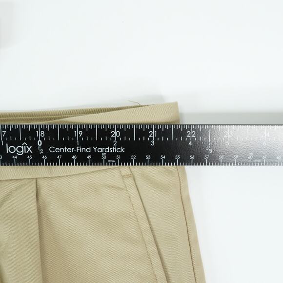 St Johns Bay Chino Pants Mens 42x30 Khaki Easy Care Classic Fit Pleat Front - Picture 9 of 12